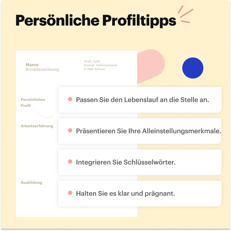 Lebenslauf Student Tipps für das Kurzprofil