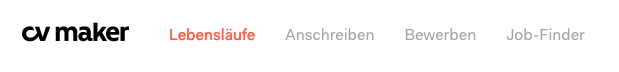 CVmaker nach dem Einloggen CVmaker nach dem Einloggen